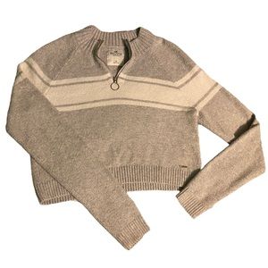 Hollister Quarter Zip Striped Sweater